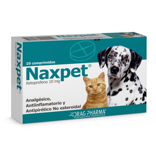 <strong>Naxpet</strong> (Ketoprofeno), Analgésico, Antiinflamatorio y Antipirético para Perros y Gatos, 10 mg, 10 comprimidos