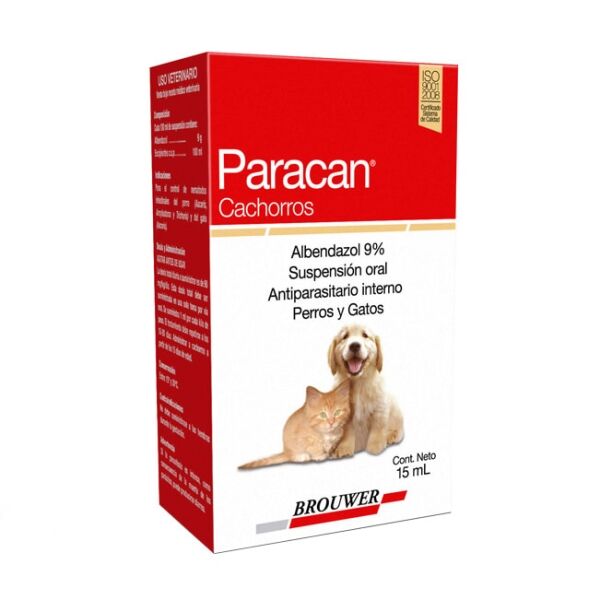 <strong>Paracan</strong> Paracan Cachorros Suspensión Oral, Antiparasitario Interno para Perros y Gatos, 1 ml=1 kg, botella de 15 ml