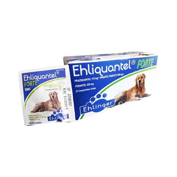 <strong>Ehliquantel</strong> Forte, Antiparasitario Interno para Perros, desde 35 kg, 1 comprimido, (dosis mensual)
