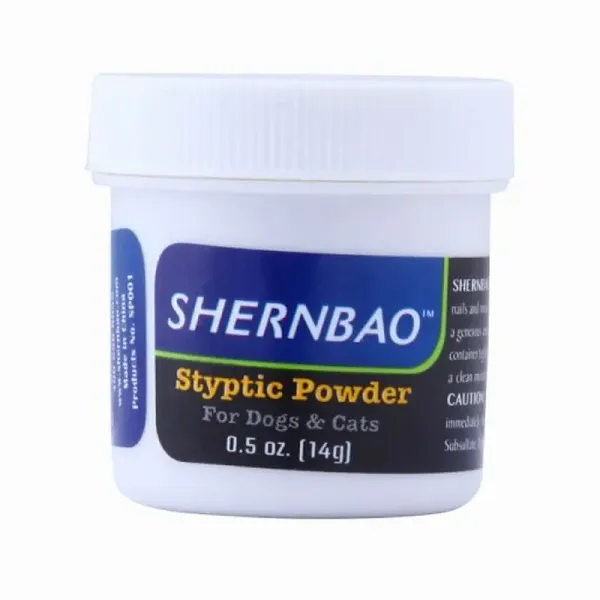 <strong>Shernbao</strong> Styptic Powder, Polvo Hemostático, Detención de Sangrado Leve para Perros y Gatos, pote de 14 gr