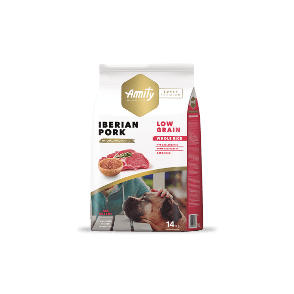 <strong>Amity</strong> Iberian Pork Low Grain, Alimento Seco para Perros, Adulto, Cerdo Ibérico Bajo en Granos, bolsa de 4-14 kg