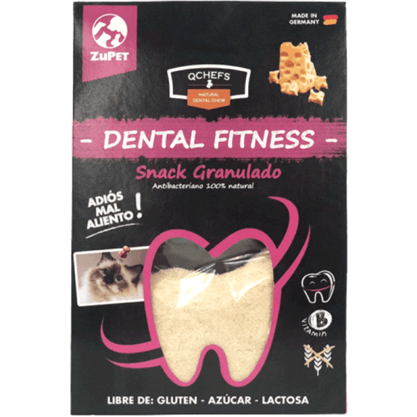 <strong>ZuPet</strong> QChefs Dental Fitness Granulado, Snack Dental para Gatos, Queso, bolsa de 80 gr