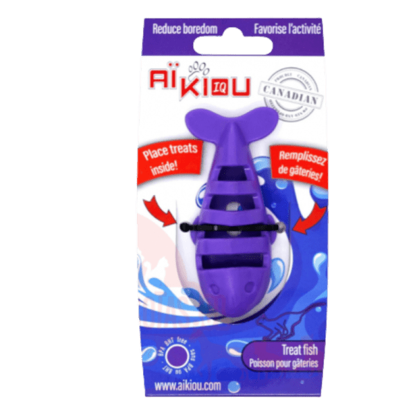 <strong>Aikiou</strong> Pez de Juguete Portasnacks para Gatos, Morado