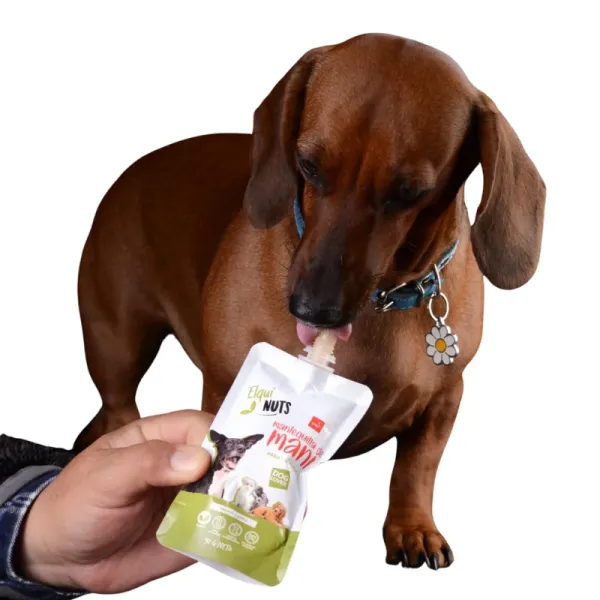 <strong>Elqui Nuts</strong> Mantequilla de Maní, Snack Húmedo Natural para Perros, pouch de 90 Gr - Imagen 3