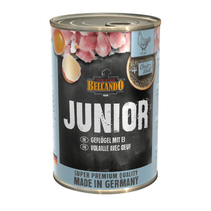 <strong>Belcando</strong> Junior Ave y Huevo, Alimento Húmedo para Cachorros, lata de 400 gr
