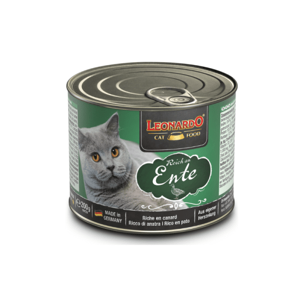 <strong>Leonardo</strong> Quality Selection Duck, Alimento Húmedo para Gatos, Pato, lata de 200 gr