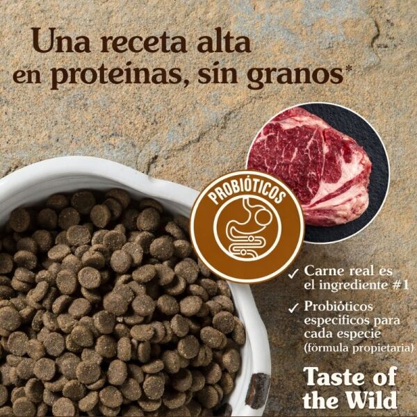 <strong>Taste of the Wild</strong> High Prairie, Alimento Seco para Perros Adultos, Bisonte y Venado Asado, bolsa de 12.2 kg - Imagen 2
