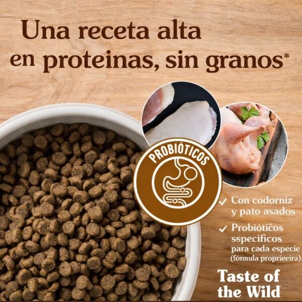 <strong>Taste of the wild</strong> Lowland Creek con Codorniz asada y Pato asado, Alimento Seco para Gatos de todas las Edades, bolsa de 6.6 kg - Imagen 2