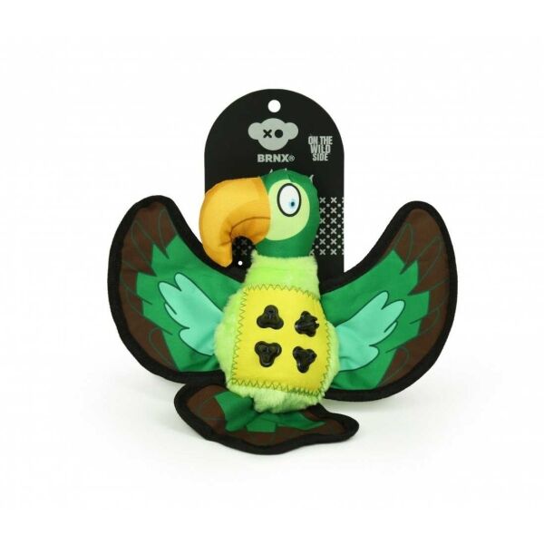 <strong>BRNX</strong> Loro Interactivo de Juguete para Perros con Chirriador y Espacio para Snacks