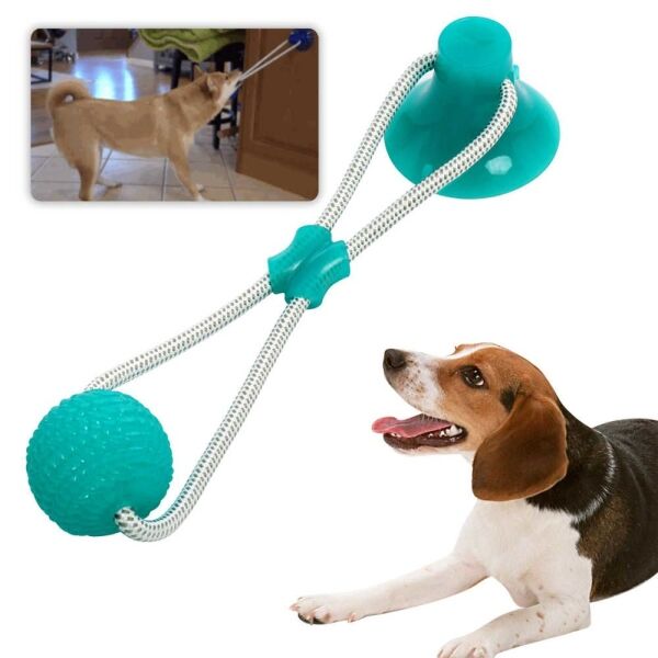 <strong>Marben Pets</strong> Juguete con Cuerda y Ventosa, Juguete Interactivo Resistente, Pelotas para Perros, Tamaño 36 x 10 cm - Imagen 2
