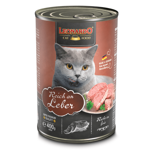 <strong>Leonardo</strong> Quality Selection Hígado, Alimento Húmedo para Gatos, Hígado y Vísceras, lata de 400 gr