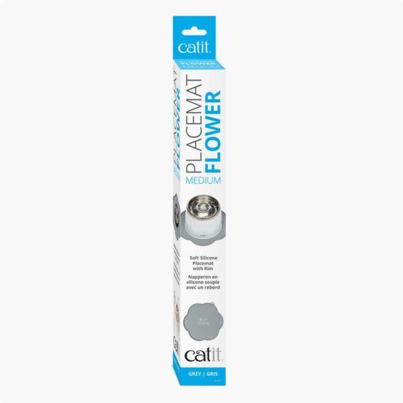 <strong>Catit</strong> Placemat Flower, Mantel de Silicona Antideslizante para Gatos, Gris