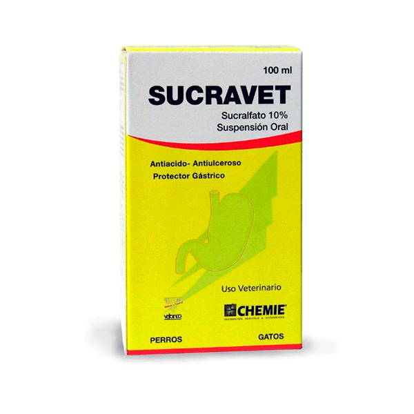 <strong>Sucravet</strong> Protector Gástrico Oral, Alivio Úlceras y Gastritis para Perros y Gatos, frasco de 100 ml