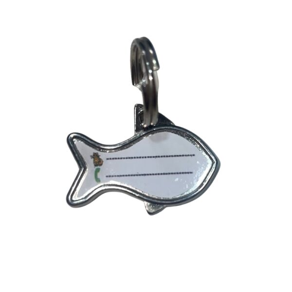 <strong>Universalpet</strong> Placa de identificación para mascotas, Diseño en forma de pez con diseño multicolor - Imagen 2