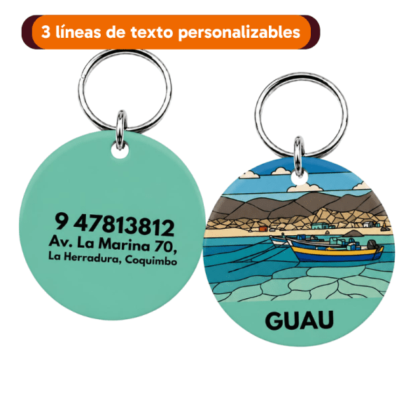 <strong>Guau!</strong> Placa Circular Personalizada Cuarta Región Talla S, Valle del Elqui - Imagen 2