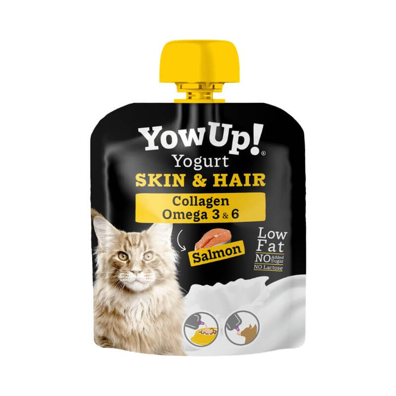 <strong>YowUp!</strong> Skin & Hair, Yogurt Piel y Cabello con Colágeno Omega 3 y 6 para Gato, Sachet 85 gr