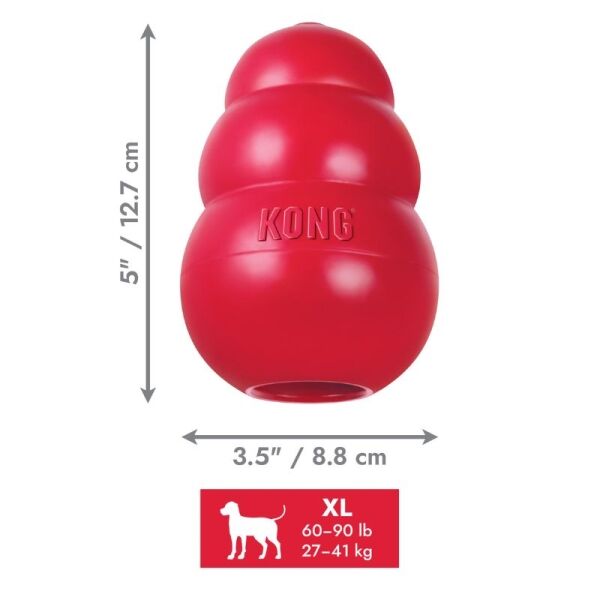 <strong>KONG</strong> Classic, Juguete de Caucho Natural, Recomendado para Perros de 27 a 41 kg, talla XL - Imagen 2