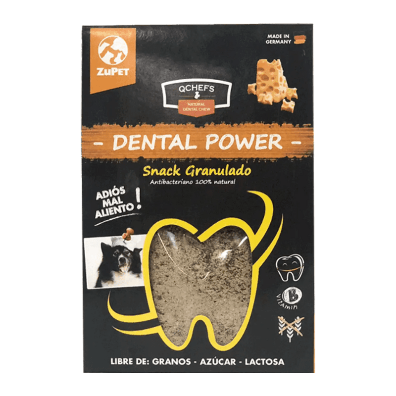<strong>ZuPet</strong> QChefs Dental Power Granulado (polvo), Snack Dental para Perros, Queso, bolsa de 90 gr