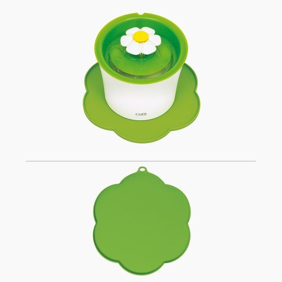 <strong>Catit</strong> Placemat Flower, Mantel de Silicona Antideslizante para Gatos, Verde - Imagen 2