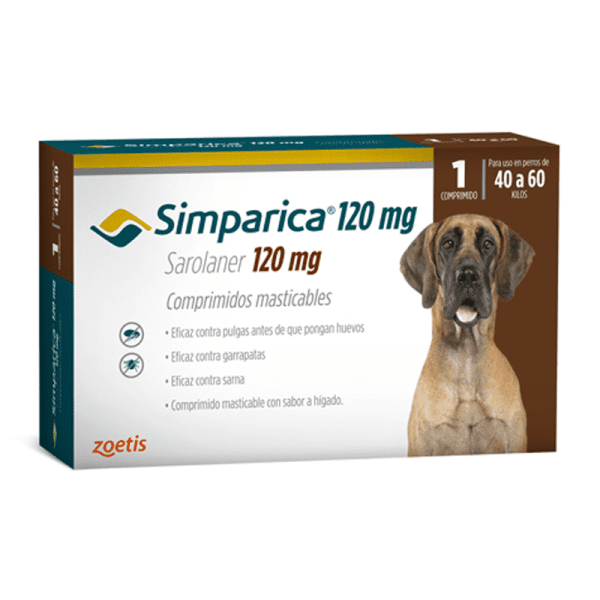 <strong>Simparica</strong> Antiparasitario Externo para Perros, 40-60 kg, 1-3 comprimidos masticables (dosis mensuales)