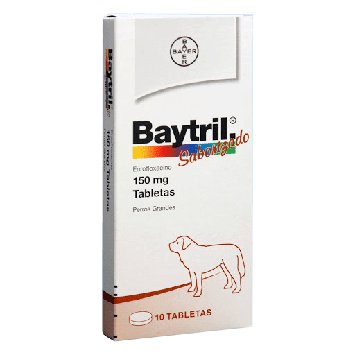 <strong>Baytril</strong> (enrofloxacino), Antibiótico para Perros y Gatos, 150 mg, 10 comprimidos saborizados - Imagen 2
