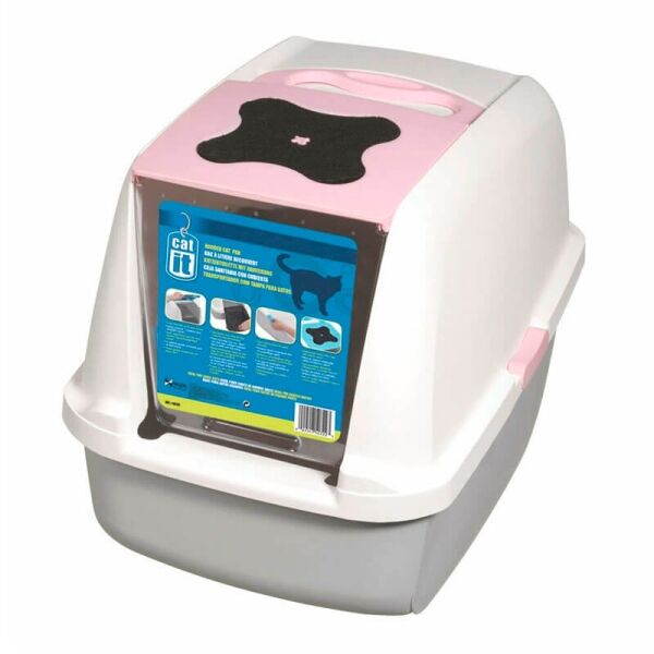 <strong>Catit</strong> Baño con Cubierta para Gatos, Diseño Minimalista con Filtro de Carbón, Medidas 40x45x55 cm