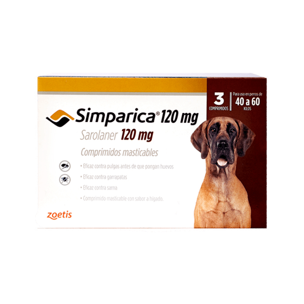 <strong>Simparica</strong> Antiparasitario Externo para Perros, 40-60 kg, 1-3 comprimidos masticables (dosis mensuales) - Imagen 2