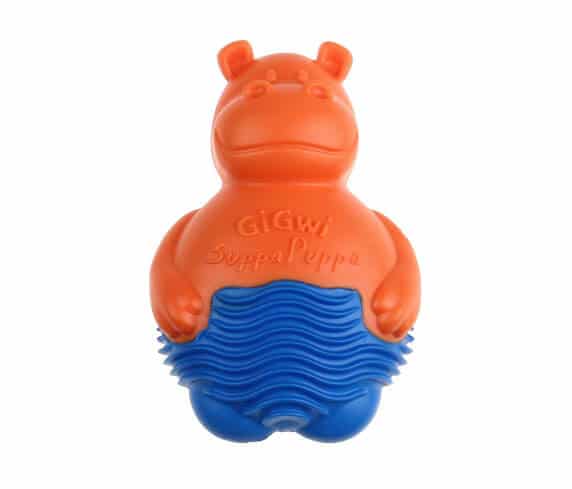<strong>GiGwi</strong> Suppa Puppa Hipopótamo Naranja, Juguete Masticable para Cachorros hasta 9 kg