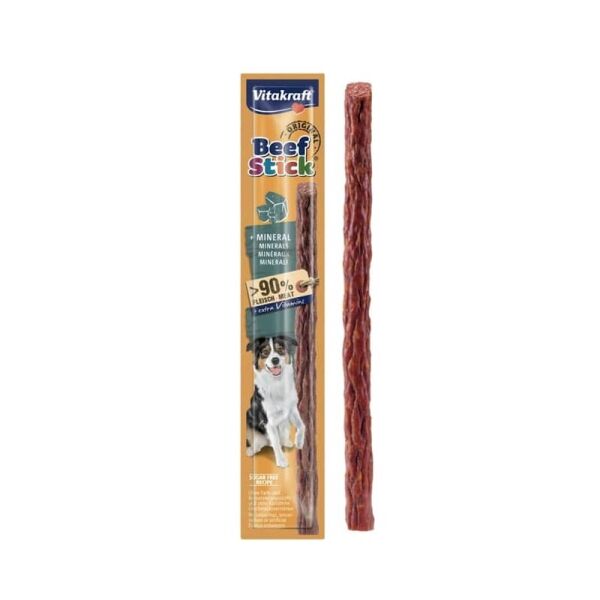<strong>Vitakraft</strong> Stick Mineral, Snack para Perros, Palito de Carne de Res con Minerales, bolsa de 12 gr