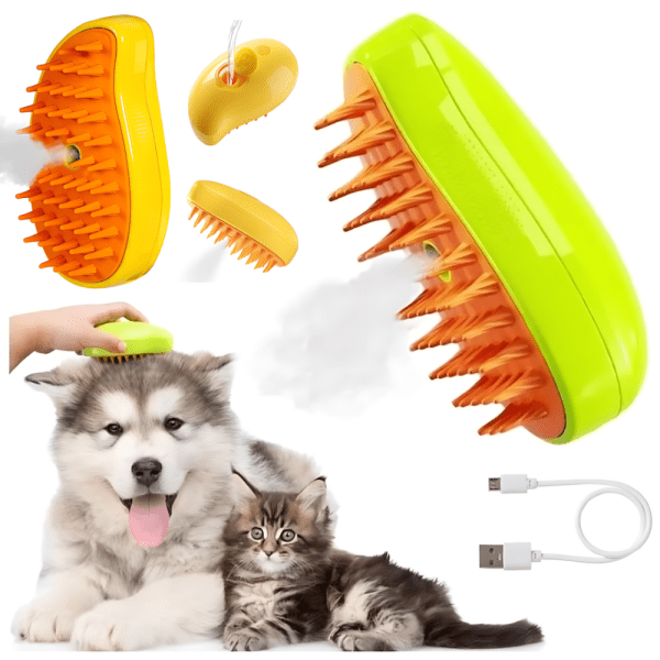 <strong>Guau!</strong> Cepillo Saca Pelos Portátil con Vapor para Perros y Gatos, Carga USB - Imagen 3