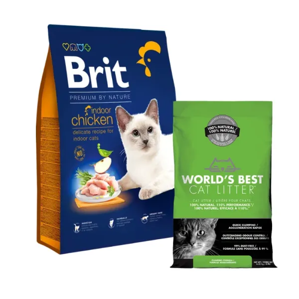 <strong>Promo: Arena WBCL + Brit </strong> Premium by Nature Cat Indoor Chicken, Alimento Seco para Gatos Indoor, Pollo, bolsa de 8 kg