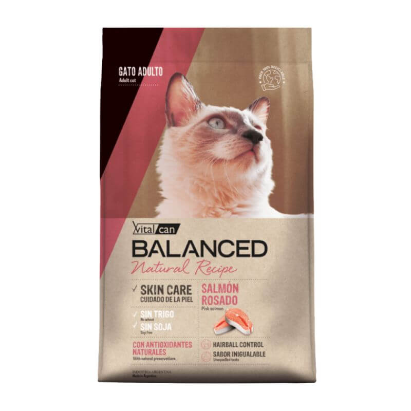 <strong>Vital Can Balanced</strong> Receta Natural de Salmón Rosado, Alimento Seco para Gatos, Monoproteico, bolsa de 3 kg