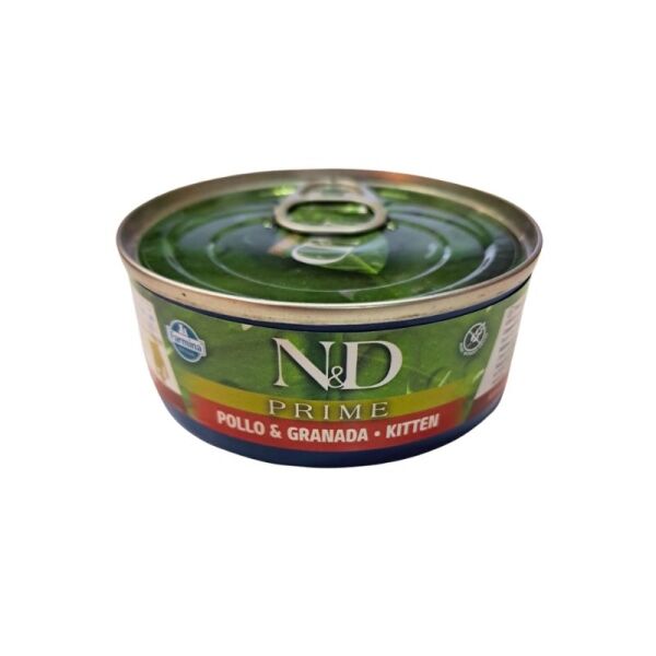 <strong>N&D</strong> Prime Pollo & Granada, Alimento Húmedo para Gatitos, lata de 70 gr