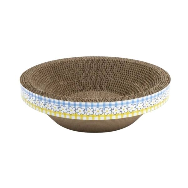 <strong>Marben Pets</strong> Rascador con Estilo Cuenco, Diseño Flores, Carton Corrugado con Catnip, Medidas 30x30x8 cm