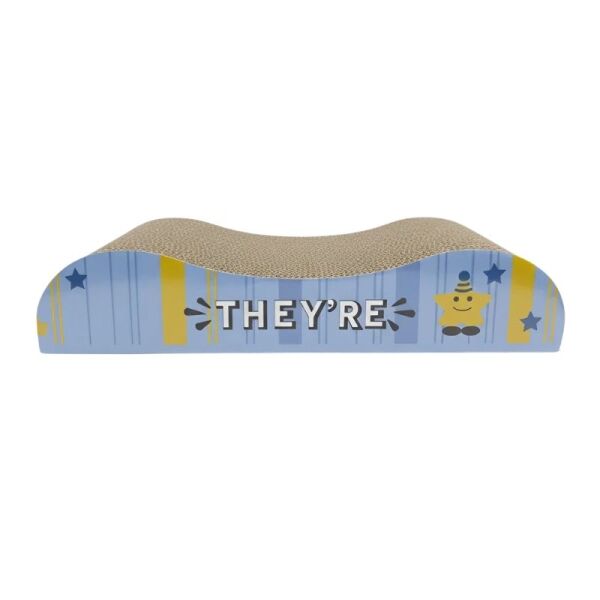 <strong>Marben Pets</strong> Rascador con Estilo de Sofá y Diseño para Gatos, Cartón Corrugado con Catnip, Color Azul, Medidas 36 x 15 x 7 cm