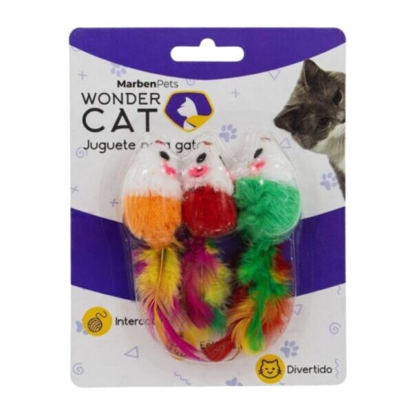 <strong>Wonder Cat</strong> Set Ratones con Plumas
