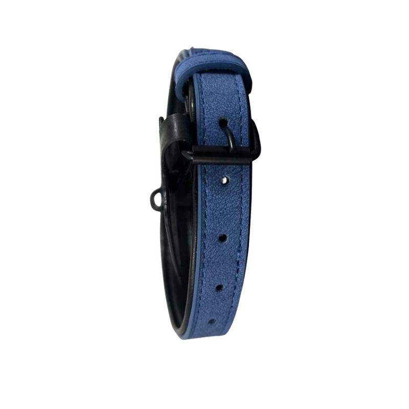 <strong>Wonder Dog</strong> Collar Eco Cuero para Mascotas, Color Azul, Medidas: 1.5×7.5 cm