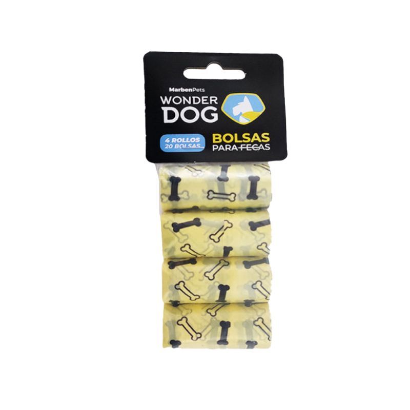 <strong>Wonder Dog</strong> Pack Bolsa Diseño Huesos Recoge Feca, 4 unidades