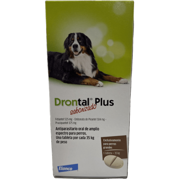 <strong>Drontal Plus</strong> Antiparasitario Interno para Perros en Tabletas, Razas Grandes, 1 comprimido masticable (dosis cubre 10 kg)