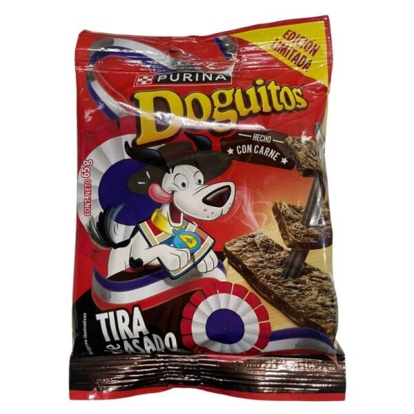 <strong>Purina Doguitos</strong> Tiras de Asado, Snack para Perros, bolsa de 65 gr