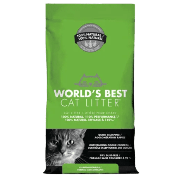 <strong>World's Best Cat Litter</strong> Clumping Formula, Arena Sanitaria Aglomerante de Maíz para Gatos, Sin Olor, Bolsa de 3.18 kg