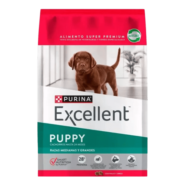<strong>Purina Excellent</strong> Alimento Seco para Perros, Cachorro, Raza Mediana/Grande, bolsa de 12 kg