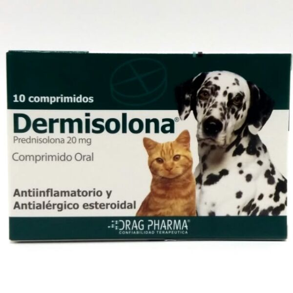 <strong>Dermisolona</strong> (Prednisolona), Antiinflamatorio y Antialérgico para Perros y Gatos, 10 comprimidos - Imagen 2