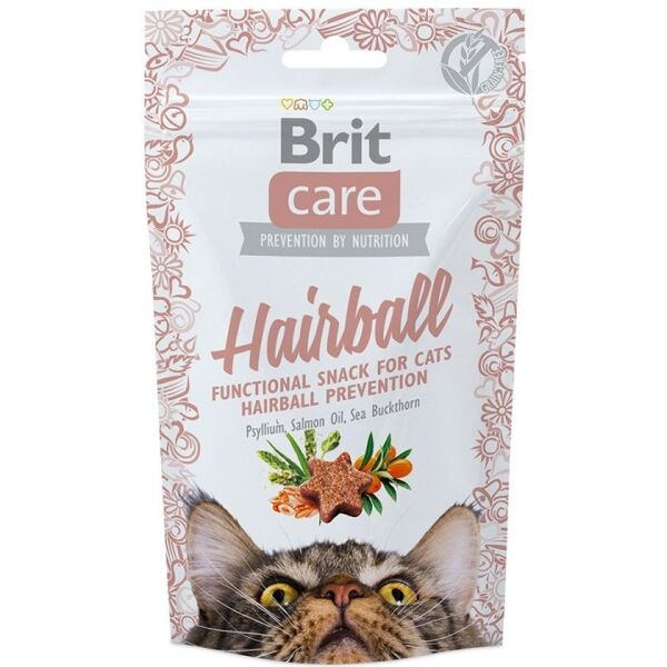 <strong>Brit Care</strong> Hairball, Snack Semihúmedo para Gatos, Anti-Bolas de Pelo, bolsa de 50 gr