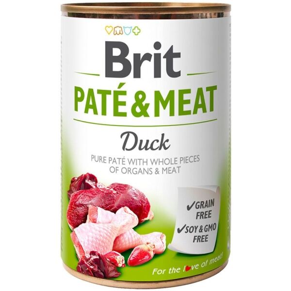 <strong>Brit</strong> Paté & Meat Alimento Húmedo para Perros Paté, Carne con Pato, 400-800 gr, en lata