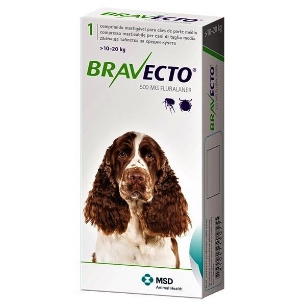 <strong>Bravecto</strong> Antiparasitario Externo para Perros, 10-20 kg, 1 comprimido masticable (dosis cubre 3 meses) - Imagen 2