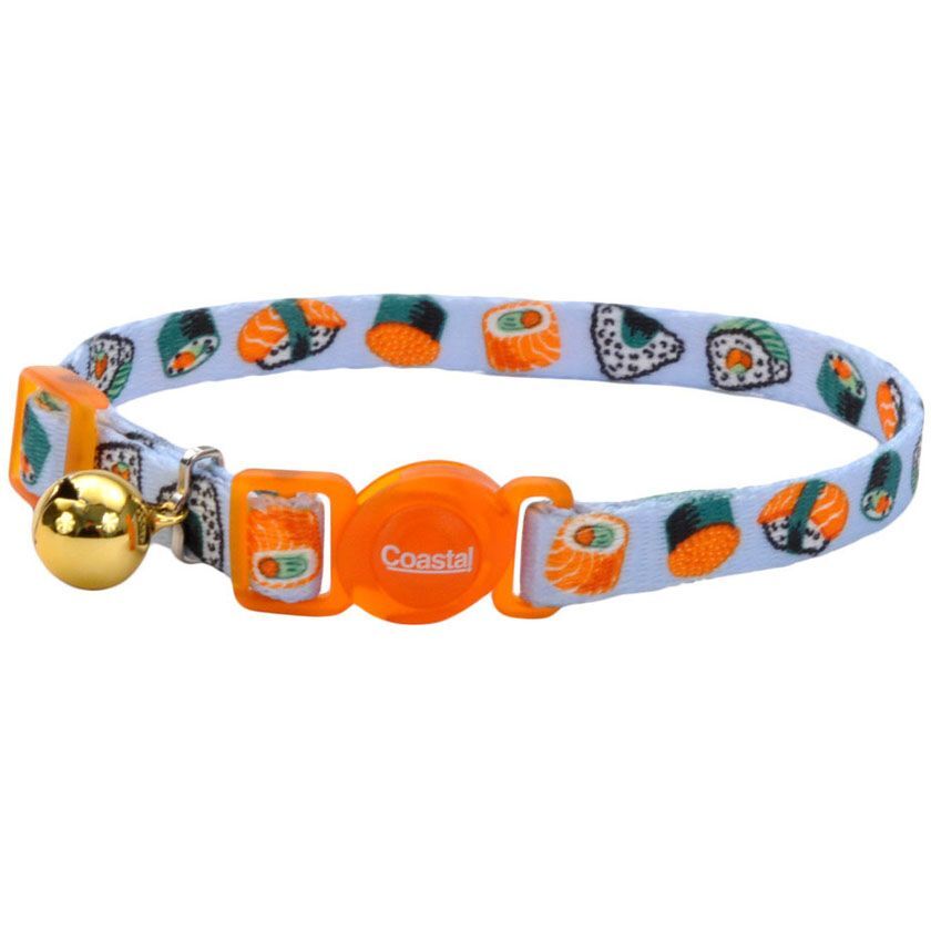 <strong>Coastal</strong> Fashion Collar Sushi Safe Cat® con Hebilla Separable para Gatos, Ajustable de 20.32 a 30.58 cm