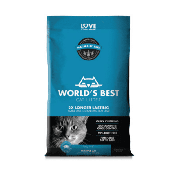 <strong>World's Best Cat Litter</strong> Lotus Blossom Scented, Arena Sanitaria Aglomerante de Maíz para Gatos, Aroma Flor de Loto, 6.35 kg