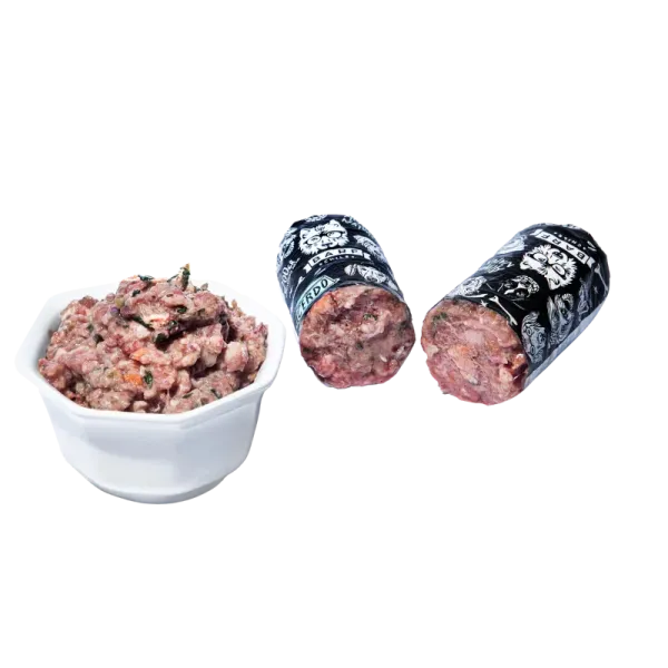 <strong>Barf</strong> Alimento Húmedo Natural Completo para Perros, Cerdo, Caja 4 kg, 20 unidades de 200 gr, en sachet - Imagen 4