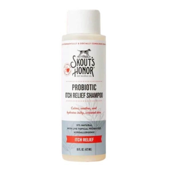 <strong>Skout's Honor</strong> Shampoo Probiótico Calmante para Picazón en Perros y Gatos, 473 ml